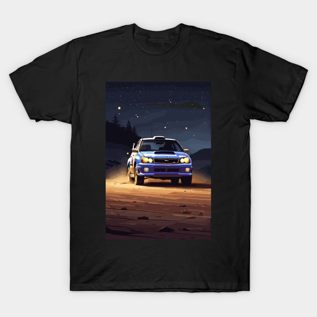 Blue WRX Rally Car Poster JDM T-Shirt by VENZ0LIC